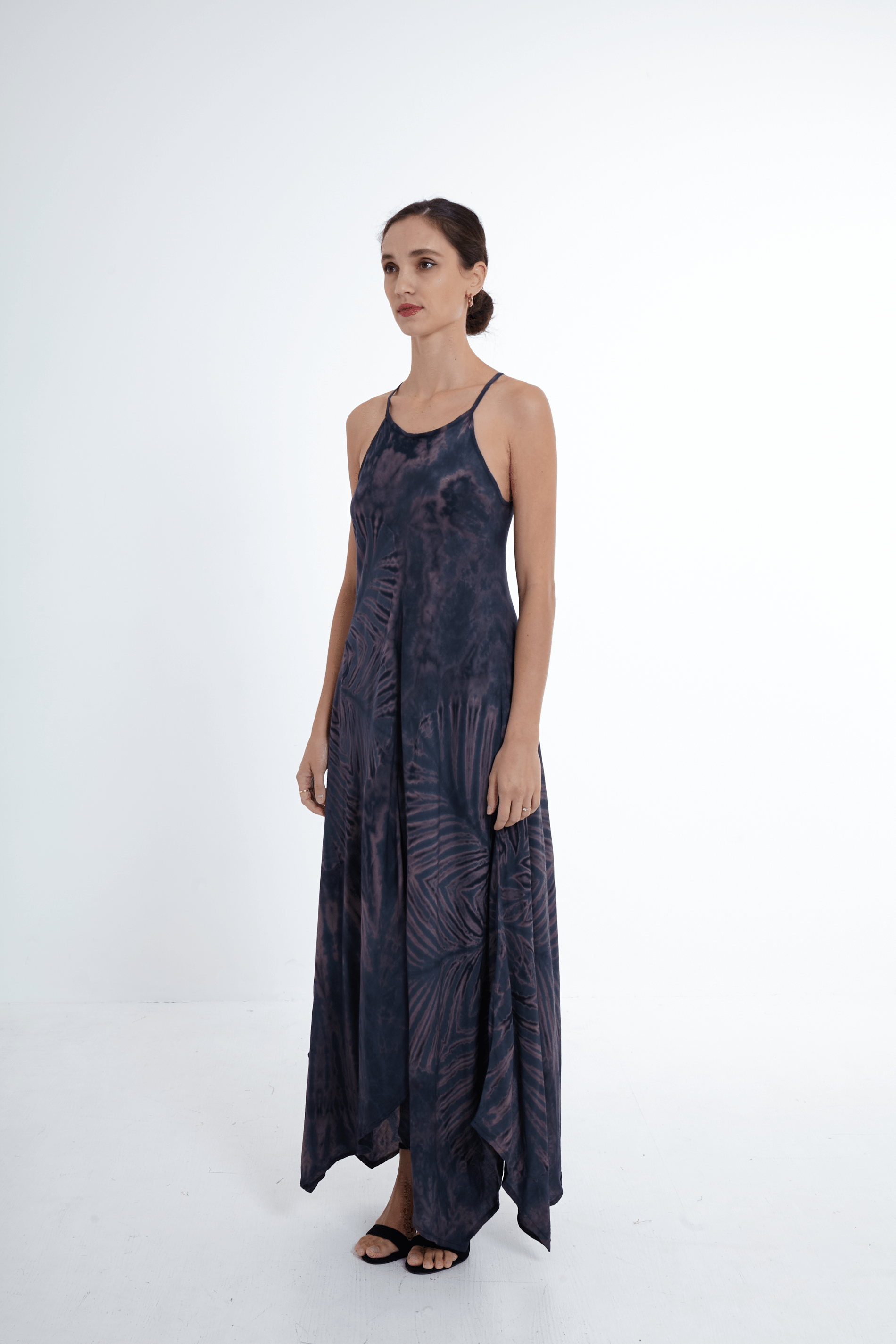 ThaiLine - Importer & Distributor of Artisan Clothing Dress S/M Sunset Indigo Maxi Dress