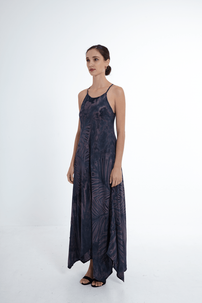 ThaiLine - Importer & Distributor of Artisan Clothing Dress S/M Sunset Indigo Maxi Dress