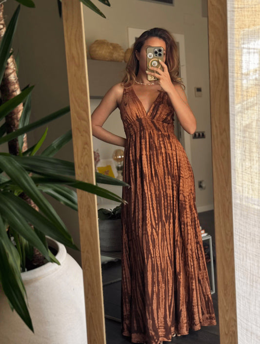 ThaiLine - Importer & Distributor of Artisan Clothing Dress Sienna Chocolate Maxi Dress