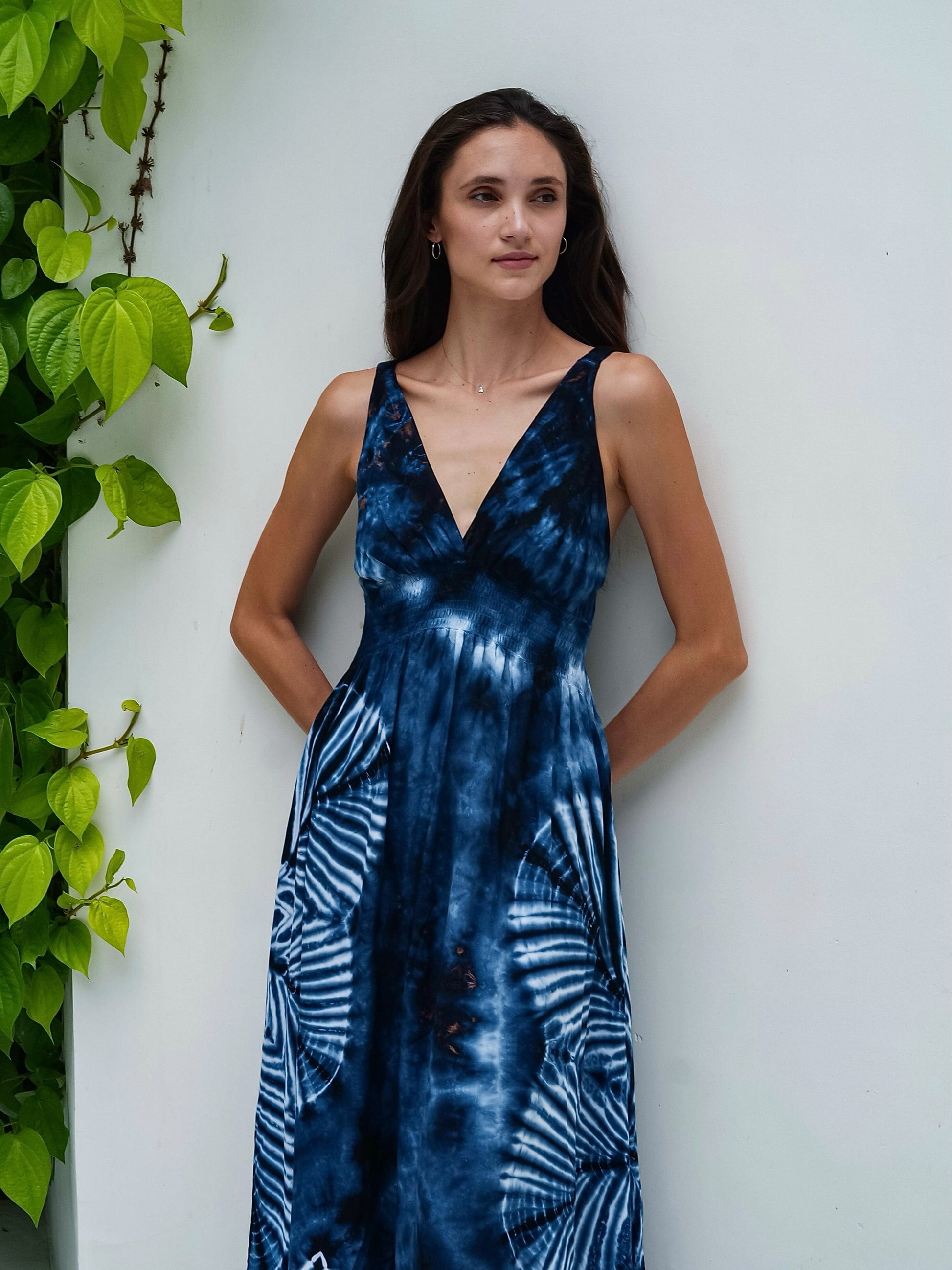ThaiLine - Importer & Distributor of Artisan Clothing Dress Sienna Indigo Maxi Dress