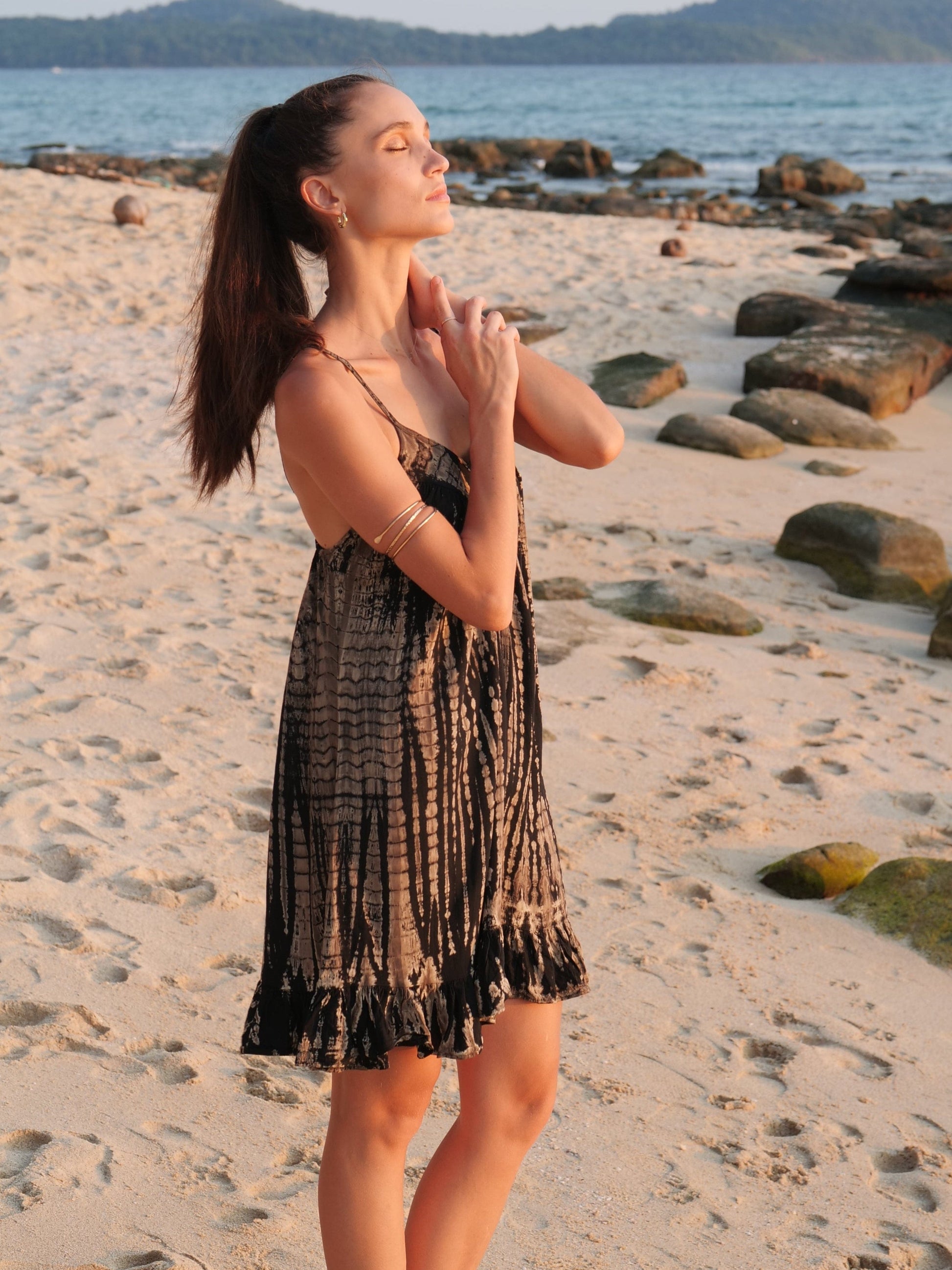 tie dye mini dress Tie Dye Spandex Dress, Boho Summer Beach Dress, Handmade