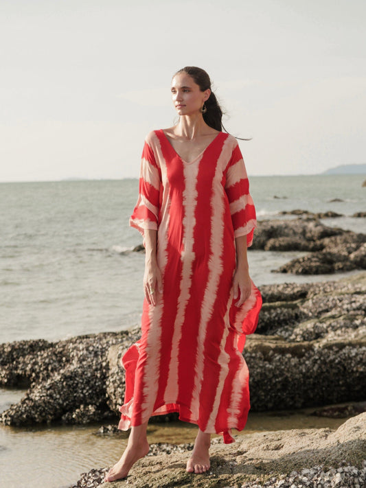 ThaiLine - Importer & Distributor of Artisan Clothing Kaftan Kaftan Olimpia Red