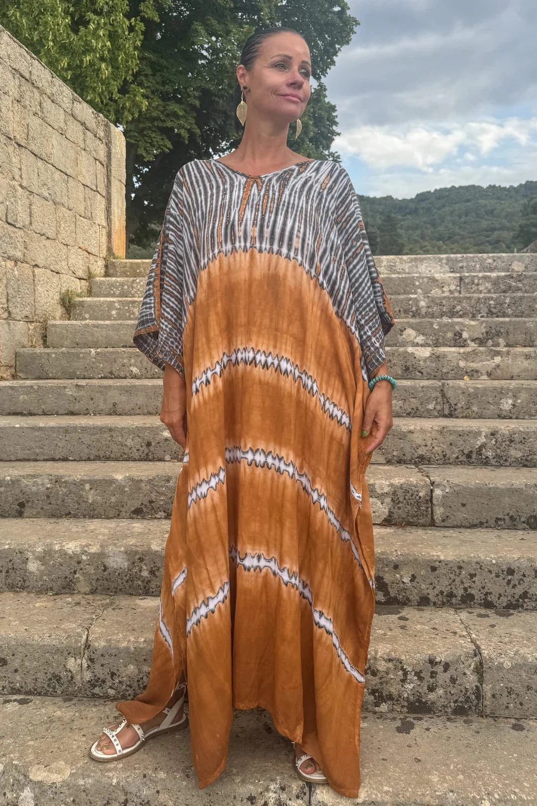 ThaiLine - Importer & Distributor of Artisan Clothing Kaftan Kaftan Rain Gold