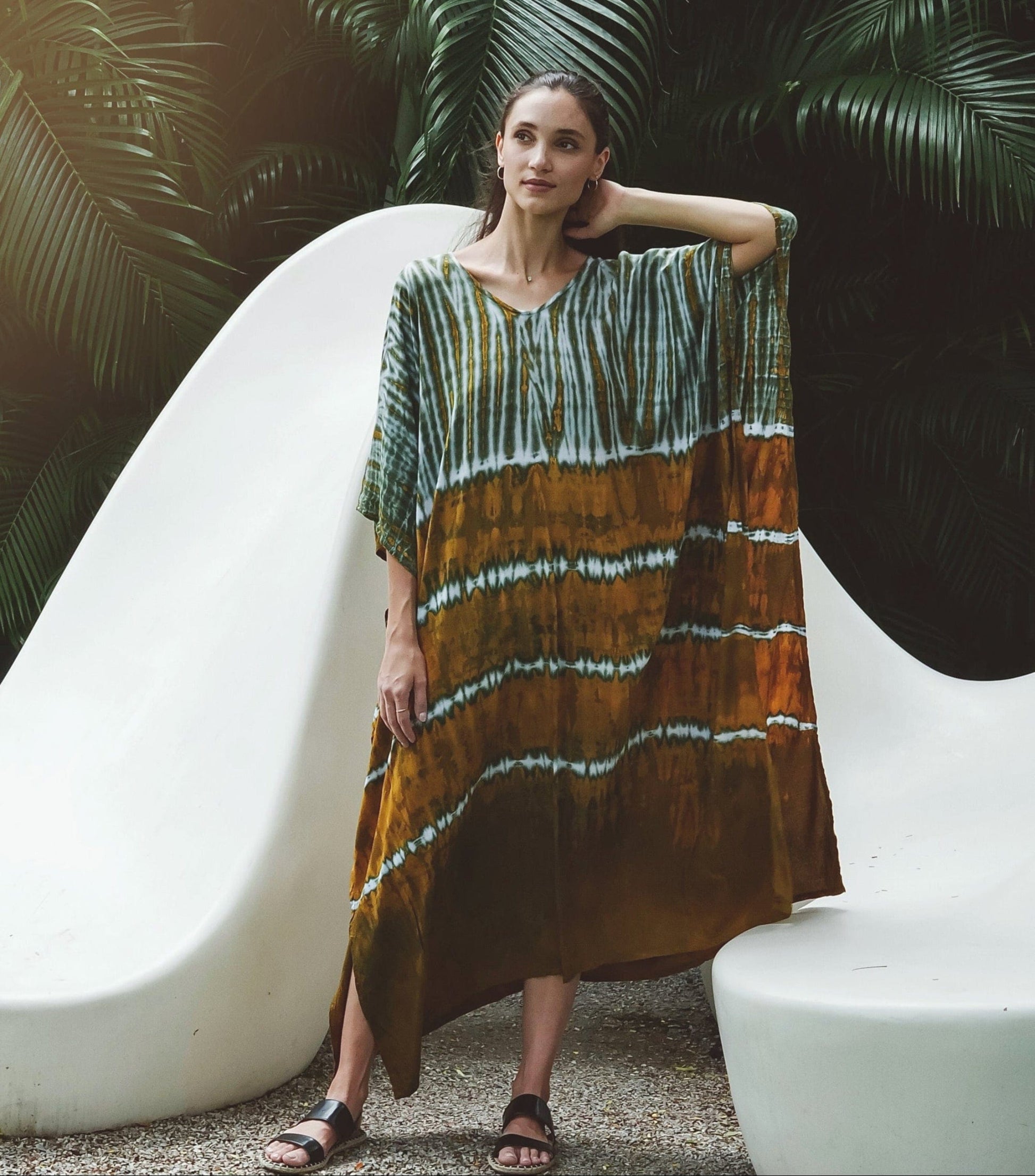 ThaiLine - Importer & Distributor of Artisan Clothing Kaftan Kaftan Rain Olive