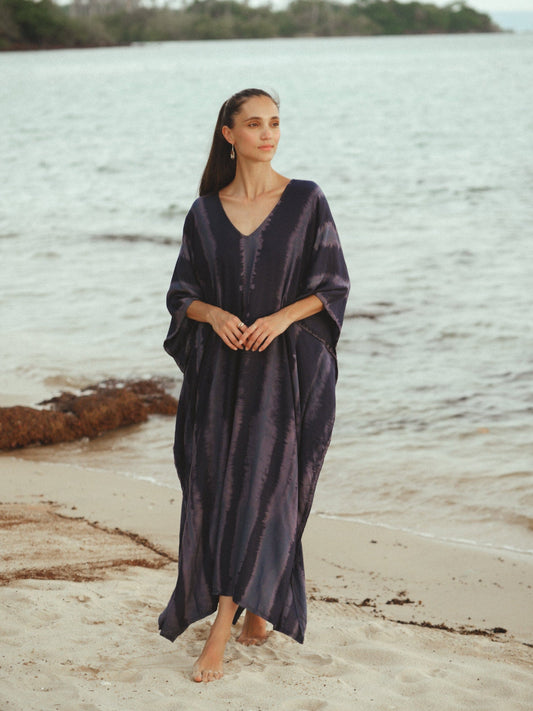 ThaiLine - Importer & Distributor of Artisan Clothing Kaftan Olimpia Night Sky Kaftan