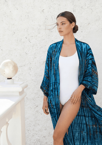 ThaiLine - Importer & Distributor of Artisan Clothing Kimono Lagoon — Maxi Kimono
