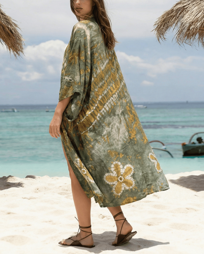 ThaiLine - Importer & Distributor of Artisan Clothing Kimono Matcha — Maxi Kimono