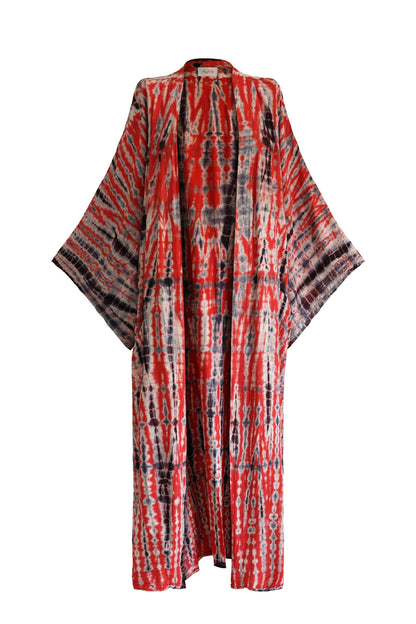 ThaiLine - Importer & Distributor of Artisan Clothing Kimono Maxi Kimono Chili