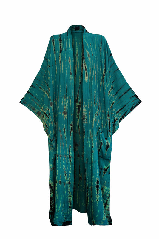 ThaiLine - Importer & Distributor of Artisan Clothing Kimono Maxi Kimono Green