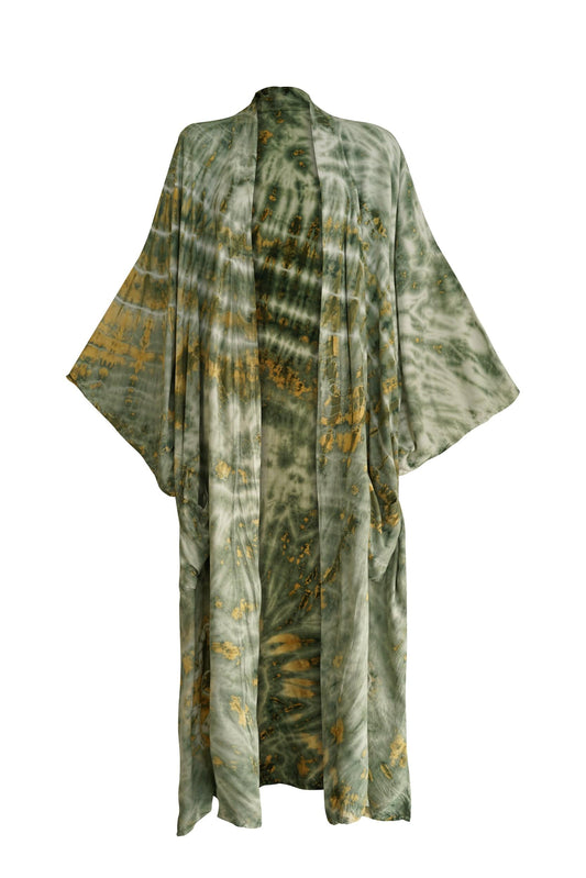 ThaiLine - Importer & Distributor of Artisan Clothing Kimono Maxi Kimono Green Cotton Candy