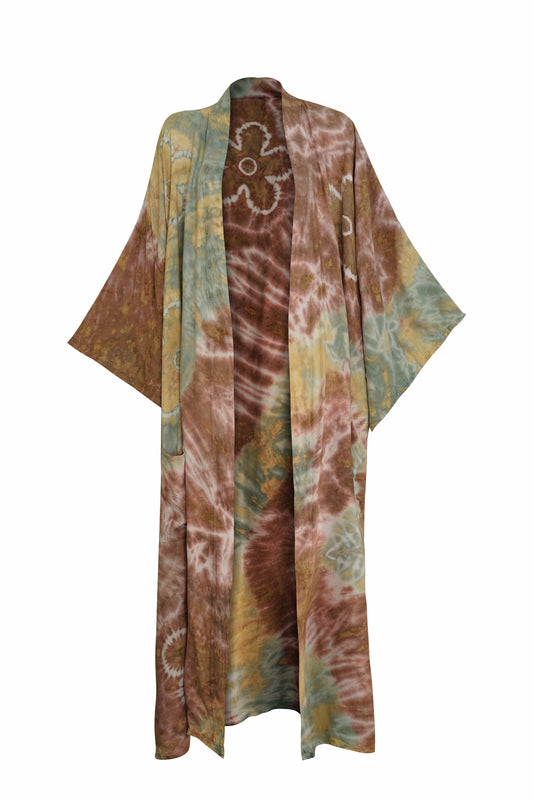 ThaiLine - Importer & Distributor of Artisan Clothing Kimono Maxi Kimono Green Cotton Candy TT