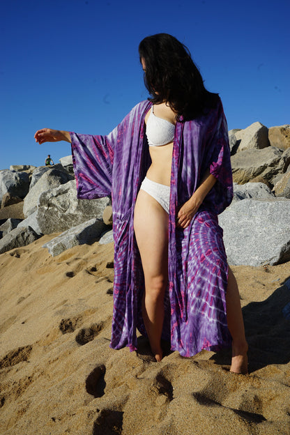 ThaiLine - Importer & Distributor of Artisan Clothing Kimono Maxi Kimono Lavender