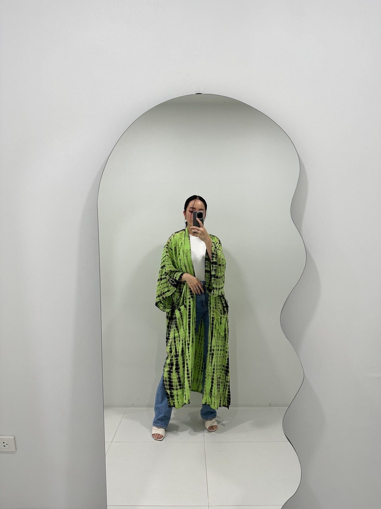 ThaiLine - Importer & Distributor of Artisan Clothing Kimono Maxi Kimono Lime