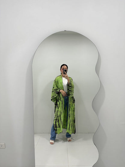 ThaiLine - Importer & Distributor of Artisan Clothing Kimono Maxi Kimono Lime