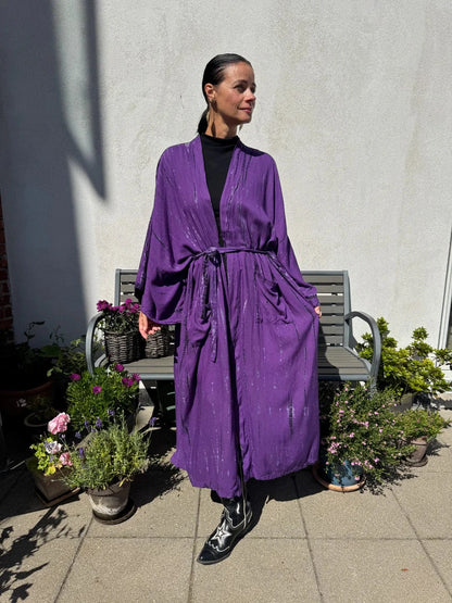 ThaiLine - Importer & Distributor of Artisan Clothing Kimono Maxi Kimono Purple