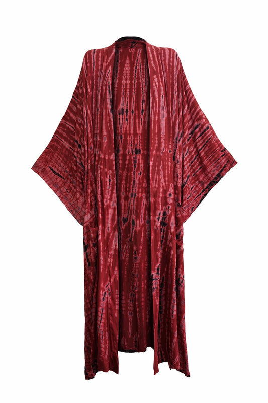 ThaiLine - Importer & Distributor of Artisan Clothing Kimono Maxi Kimono Tomato