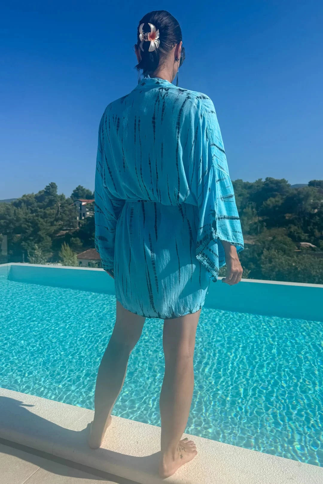 ThaiLine - Importer & Distributor of Artisan Clothing Kimono Midi Kimono Blue