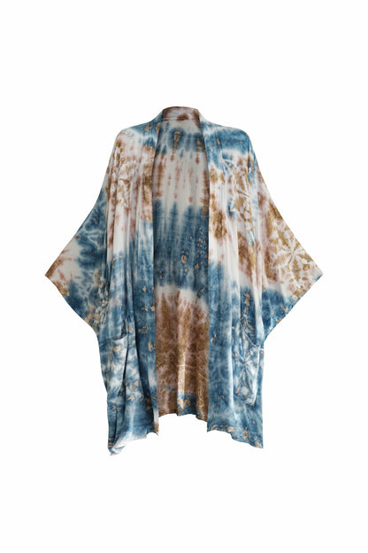 ThaiLine - Importer & Distributor of Artisan Clothing Kimono Midi Kimono Blue Cotton Candy TT