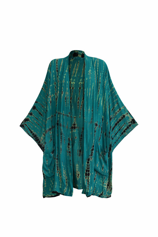 ThaiLine - Importer & Distributor of Artisan Clothing Kimono Midi Kimono Green