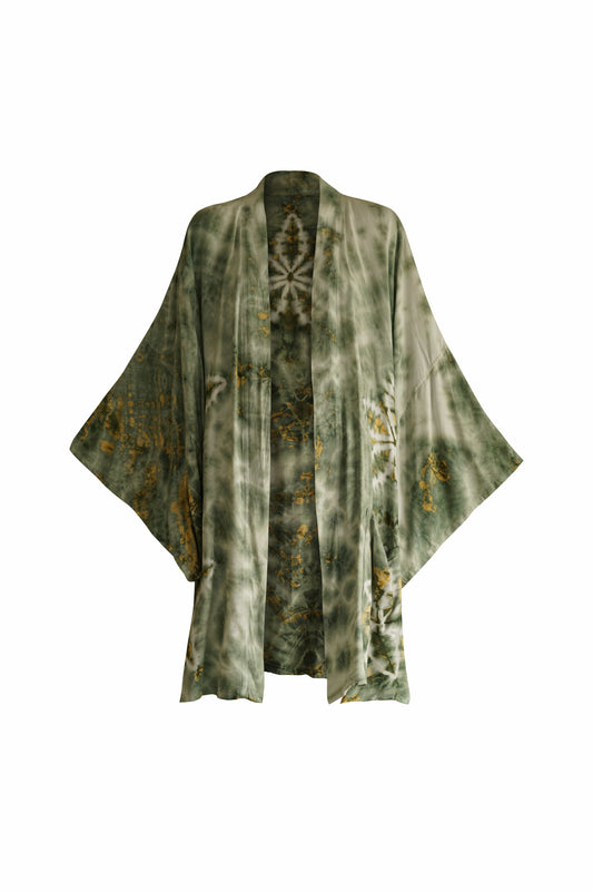 ThaiLine - Importer & Distributor of Artisan Clothing Kimono Midi Kimono Green Cotton Candy