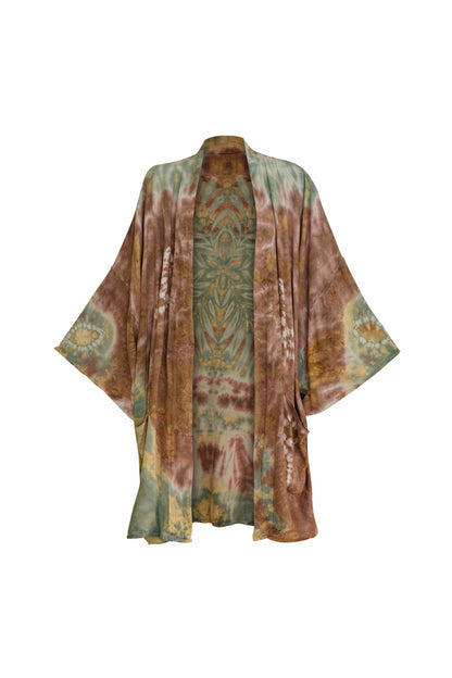 ThaiLine - Importer & Distributor of Artisan Clothing Kimono Midi Kimono Green Cotton Candy TT