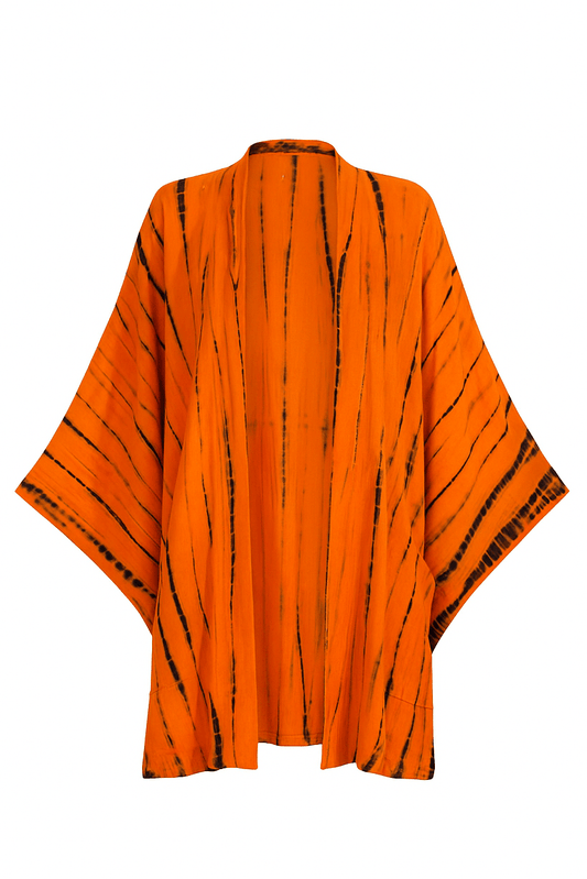 ThaiLine - Importer & Distributor of Artisan Clothing Kimono Midi Kimono Orange