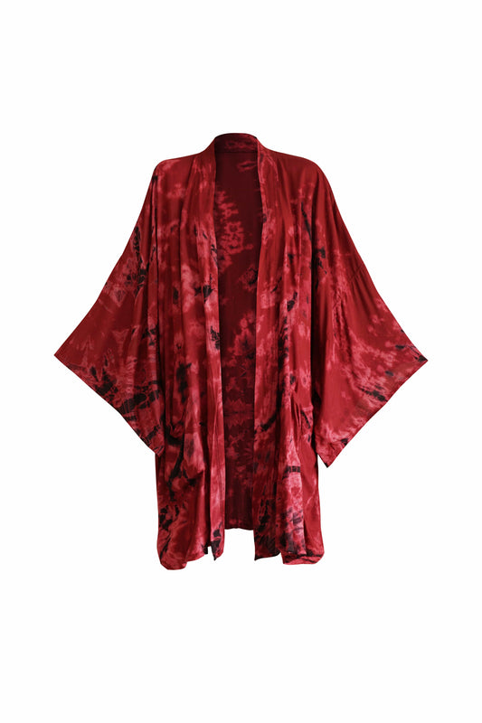 ThaiLine - Importer & Distributor of Artisan Clothing Kimono Midi Kimono Tomato Flower