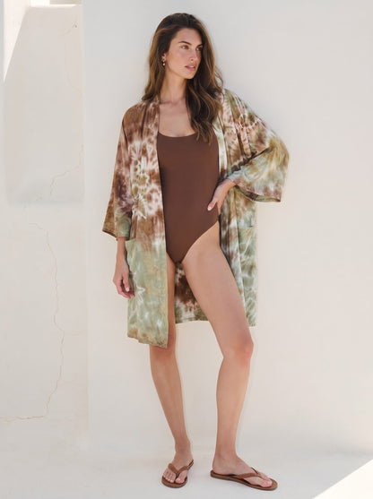 ThaiLine - Importer & Distributor of Artisan Clothing Kimono Moss Candy TT — Midi Kimono