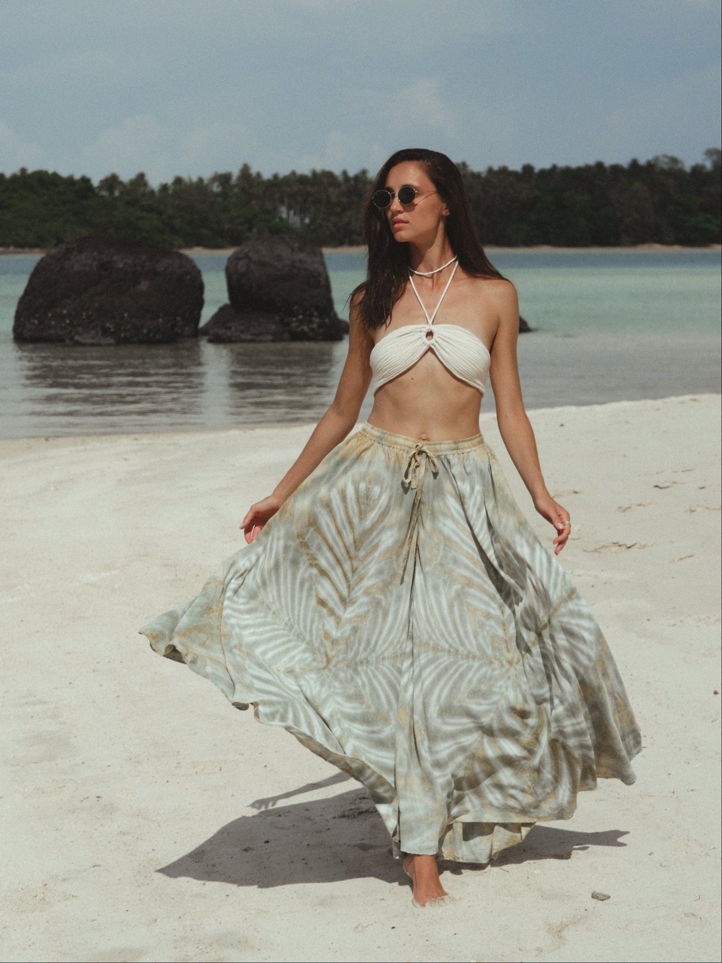 ThaiLine - Importer & Distributor of Artisan Clothing pants Palazzo Matcha Pants