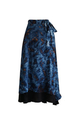 Boho Layers Wrap Skirt Indigo